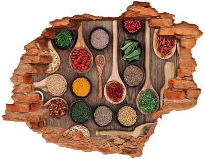 Autocollant mural trou Épices du monde entier