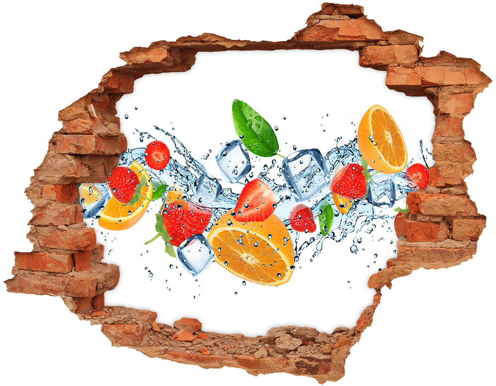 Sticker trou dans le mur Fruit de glace brique