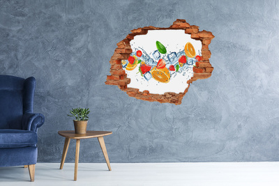 Sticker trou dans le mur Fruit de glace brique