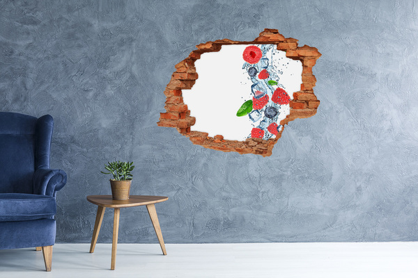 Sticker mural effet trou Cocktail de fruits avec glace