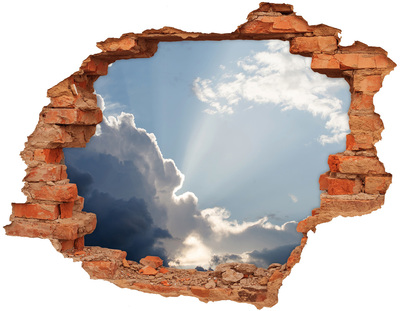 Autocollant à effet 3d trou Ciel avec des rayons de soleil