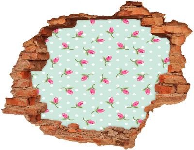 Autocollant à effet 3d trou Motif rose brique