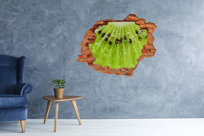 Sticker mural effet trou Fruit vert avec des gouttes d'eau