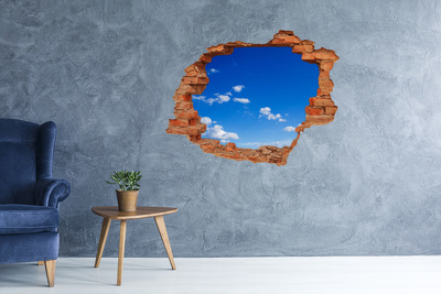 Sticker mural effet trou Nuages ​​dans le ciel nuages brique