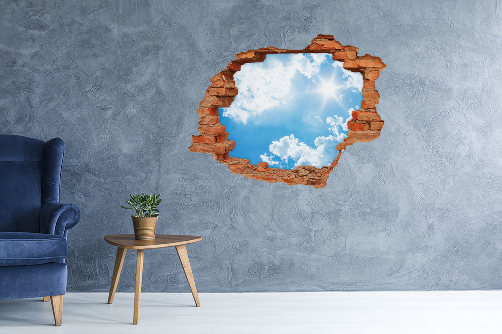 Autocollant mural trou Nuages ​​dans le ciel nuages soleil brique