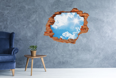 Autocollant mural trou Ciel bleu avec des nuages