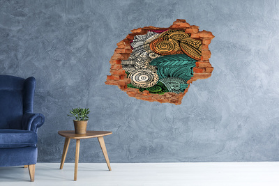 Sticker trou dans le mur Motifs colorés sur fond de pierre