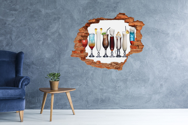 Autocollant à effet 3d trou Une oasis à cocktails discrète