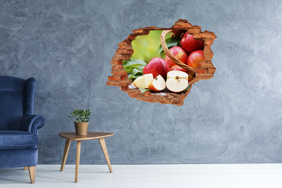 Sticker mural effet trou Des pommes sucrées dans un panier
