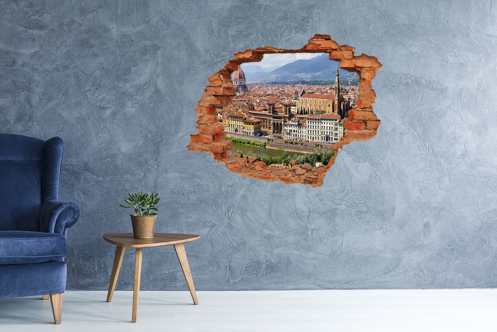 Autocollant mural trou Florence Italie brique