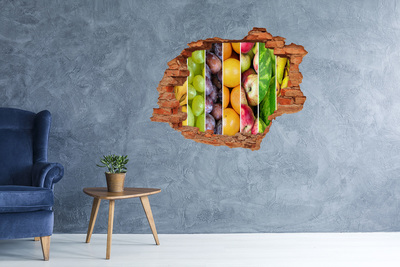 Sticker trou dans le mur Fruit brique