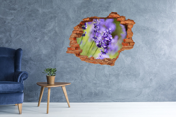 Sticker trou dans le mur Lavande plantes brique