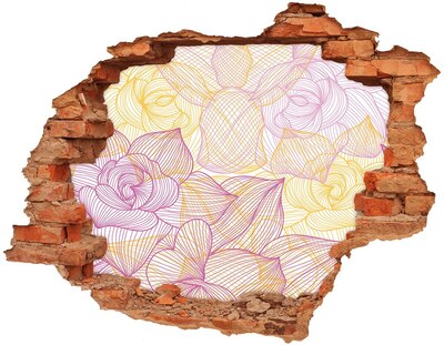 Autocollant mural trou Motif floral trou dans le mur