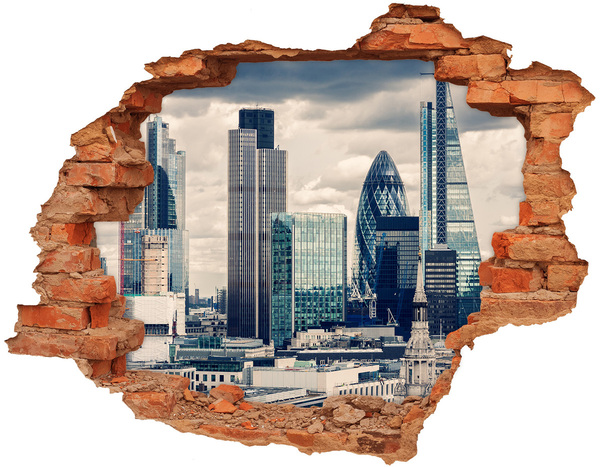 Autocollant à effet 3d trou Vue de la ville moderne