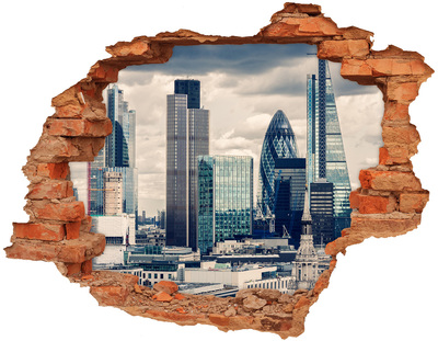 Autocollant à effet 3d trou Vue de la ville moderne