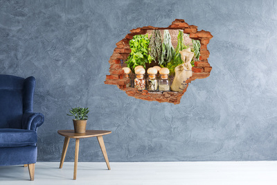 Sticker trou dans le mur Coin herbes aromatiques dans la cuisine