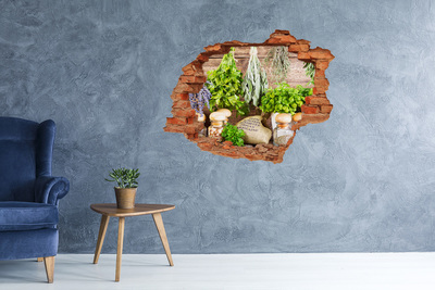 Autocollant mural trou Cuisine verte aux herbes aromatiques