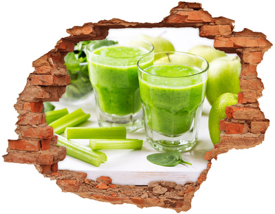 Autocollant mural trou Cocktail vert pour la santé