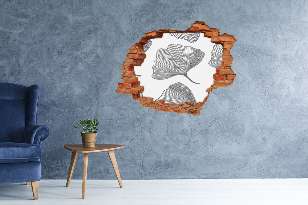 Sticker trou dans le mur Ginkgo brique