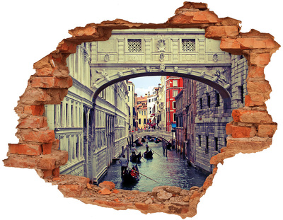Sticker mural effet trou Venise dans le trou