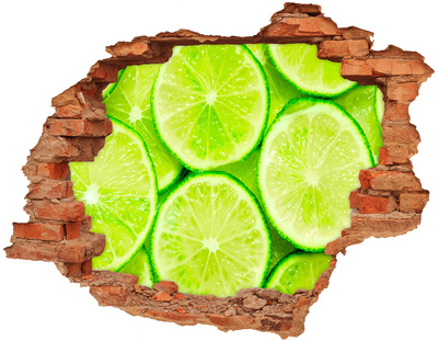 Sticker trou dans le mur Citrons verts frais acides brique