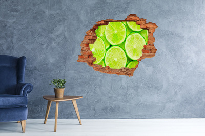 Sticker trou dans le mur Citrons verts frais dans du béton