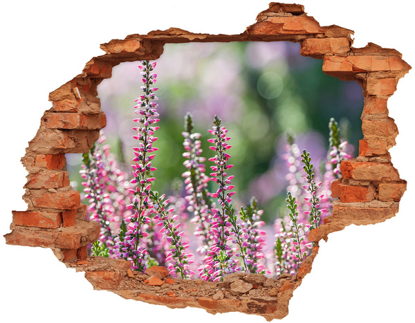 Sticker trou dans le mur Fleurs de bruyère brique