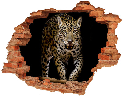 Sticker mural effet trou Jaguar brique