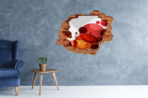 Sticker mural effet trou Des bulles colorées dans un trou dans le mur