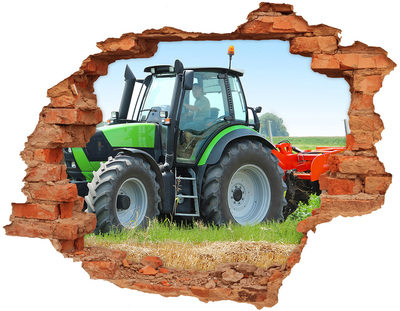 Autocollant mural trou Tracteur en action