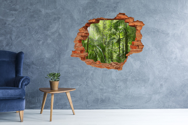 Sticker mural effet trou Forêt tropicale brique
