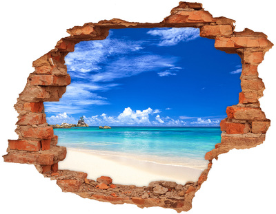 Sticker trou dans le mur Plage tropicale sable brique