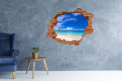 Sticker trou dans le mur Plage tropicale sable brique