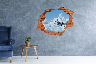 Sticker mural effet trou Vol dans les nuages