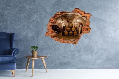 Sticker trou dans le mur Intérieur d'un chai avec des barriques
