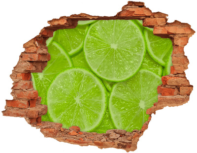 Sticker mural effet trou Citron vert brique