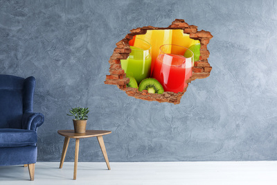 Autocollant à effet 3d trou Des cocktails rafraîchissants sous les tropiques