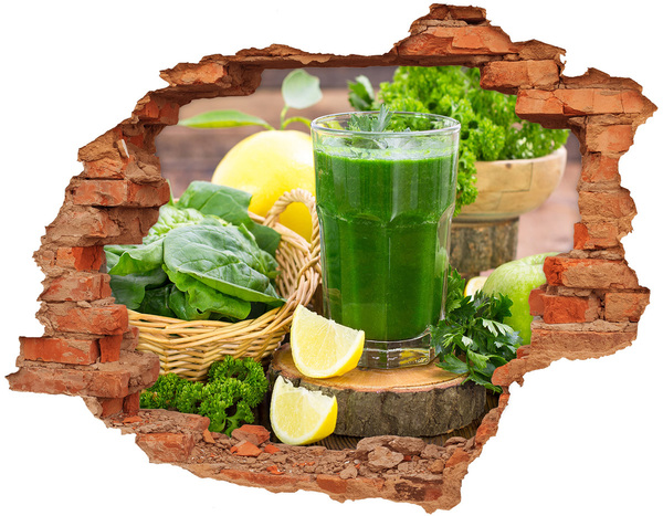 Sticker mural effet trou Cocktail vert dans un cadre naturel