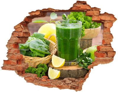 Sticker mural effet trou Cocktail vert dans un cadre naturel