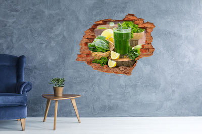 Sticker mural effet trou Cocktail vert dans un cadre naturel