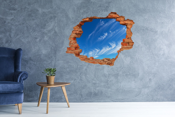 Autocollant à effet 3d trou Ciel avec des nuages