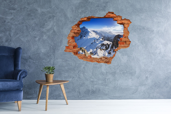 Sticker mural effet trou Paysage de montagne en hiver