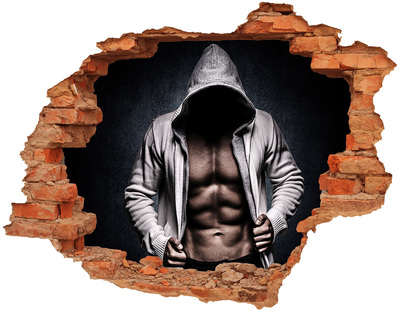 Sticker trou dans le mur La structure musculaire brique