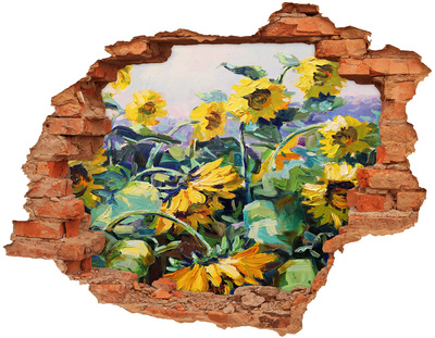 Sticker trou dans le mur Tournesols brique