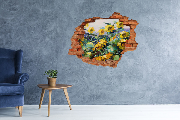 Sticker trou dans le mur Fleurs de tournesol dans le jardin