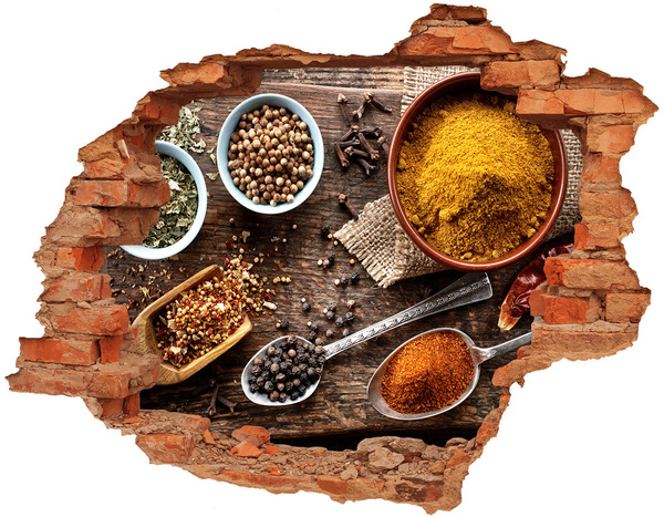 Sticker trou dans le mur épices de cuisine