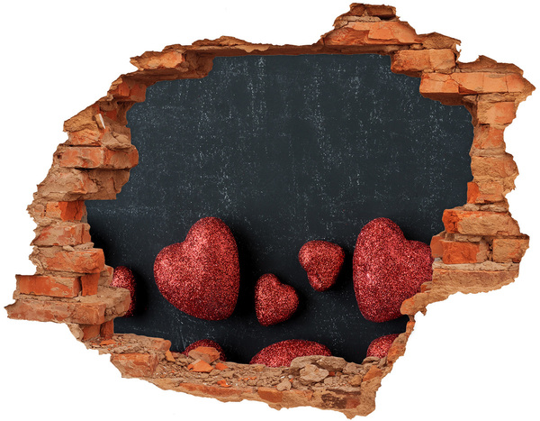 Autocollant à effet 3d trou Un cœur en ruines