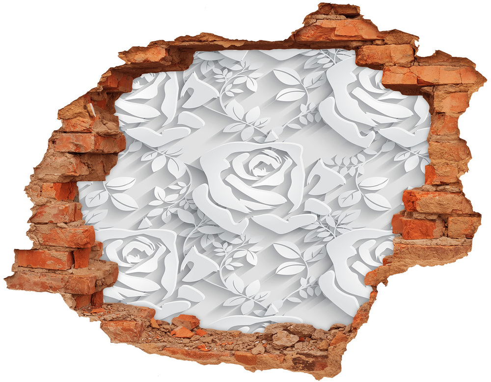 Sticker trou dans le mur Motif rose brique