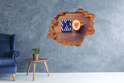 Sticker trou dans le mur Cadeau de café avec du cœur