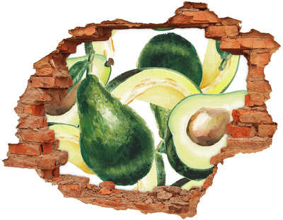 Sticker mural effet trou Un avocat brique